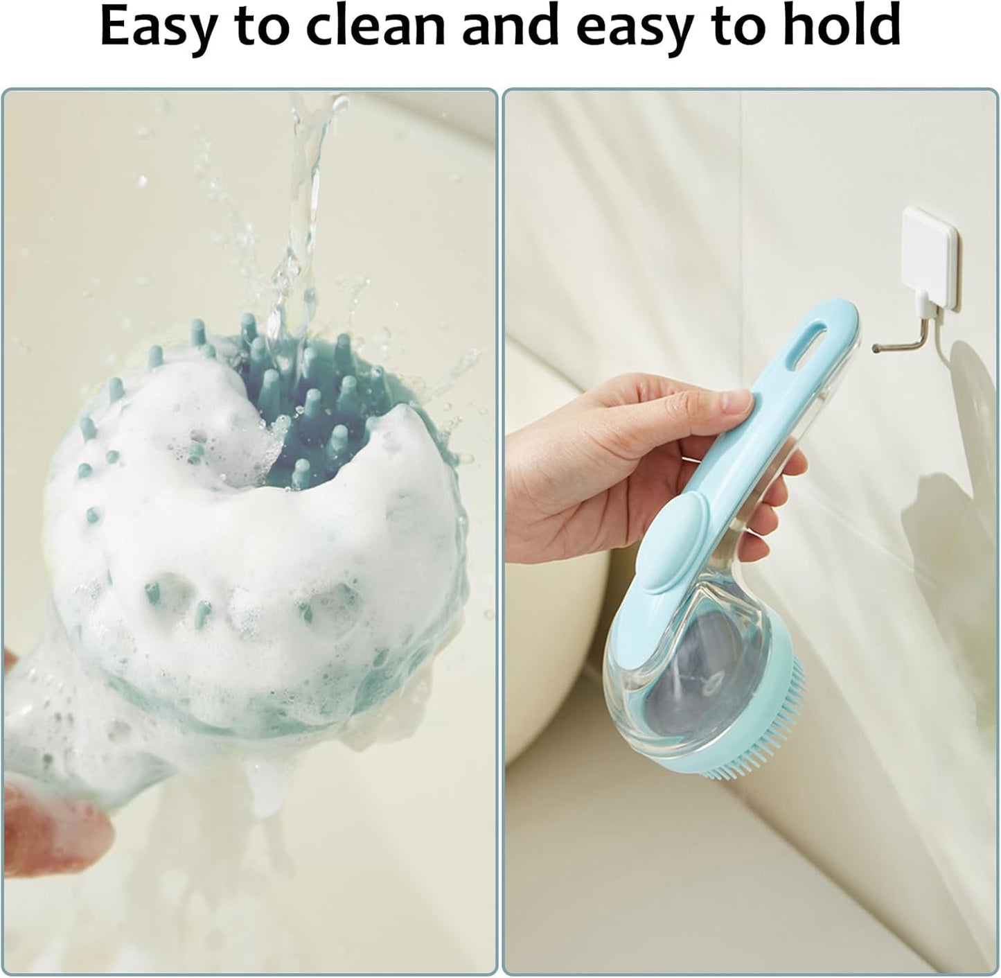 (6 Pcs) Pet Grooming Bath Massage Brush with Soap and Shampoo Dispenser Soft Silicone Bristle for Long Short Haired Dogs Cats Shower