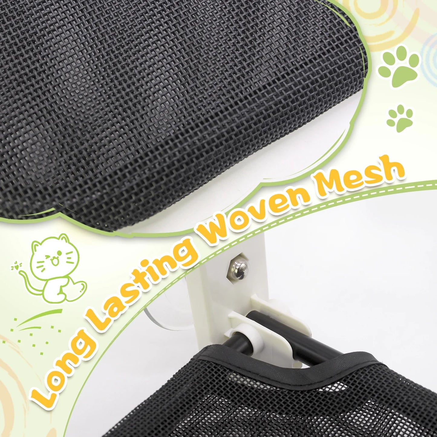 Cat Window Perch, Sturdy Foldable Cat Hammock Window Seat, Cordless Resting Pet Bed Indoor