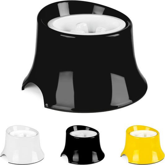 SUPERDESIGN Raised Dog Bowl for Medium Large Dogs And, Elevated Dog Food Bowl Stand & Insert Slow Feeder Dish for Fast Eaters, Spill Proof Tall Feeding Station to Slow down Eating, Medium, Black