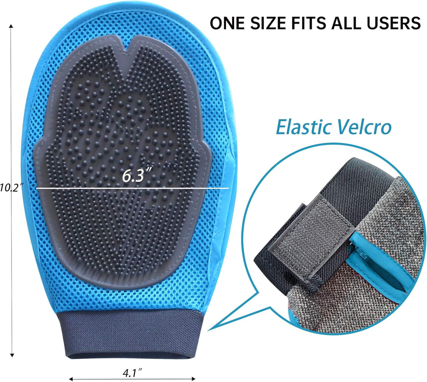 Pet Grooming Deshedding Glove Brush for Dogs Cats and Horses, Gentle Massage Remove Hair, 2 Pack with 1 Brush