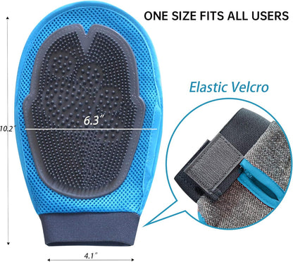 Pet Grooming Deshedding Glove Brush for Dogs Cats and Horses, Gentle Massage Remove Hair, 2 Pack with 1 Brush