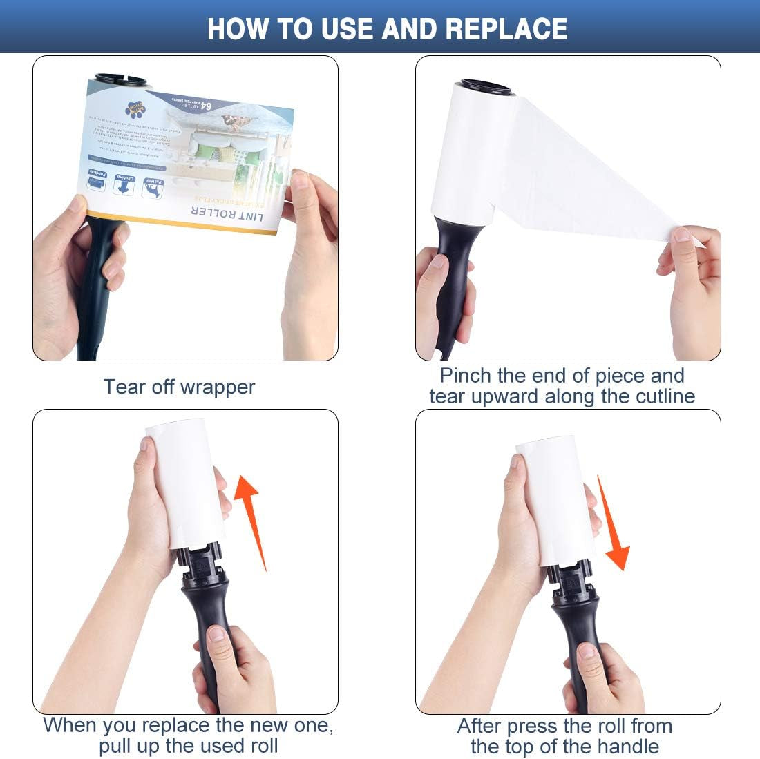 Lint Rollers for Pet Hair, Lint Remover Clothes Roller Extra Sticky Upgrade Portable Pet Roller Refill for Dog Cat Hair on Clothes, Pants,Car Seats,Carpet,Leather Chair