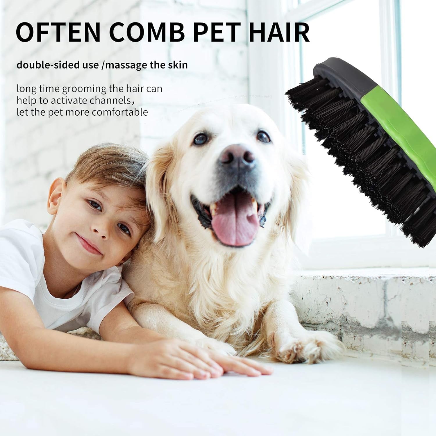 Pet Grooming Deshedding Glove Brush for Dogs Cats and Horses, Gentle Massage Remove Hair, 2 Pack with 1 Brush
