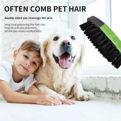 Pet Grooming Deshedding Glove Brush for Dogs Cats and Horses, Gentle Massage Remove Hair, 2 Pack with 1 Brush