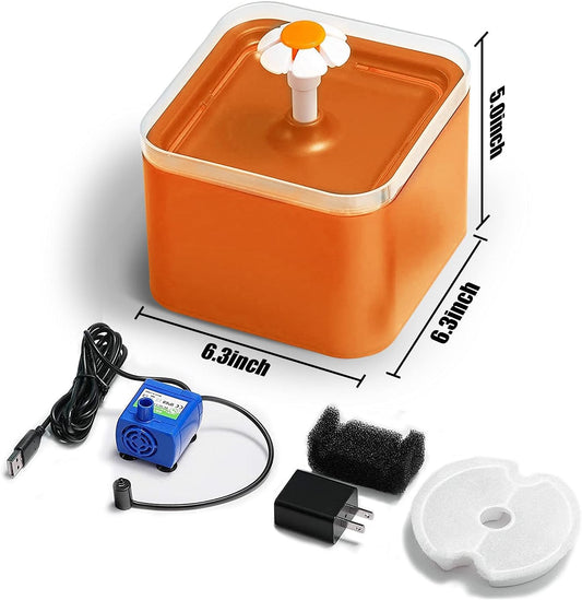 Automatic Cat Water Fountain with LED Light 67Oz/2.4L Quiet Flowing Pet Fountain for Cats Small Dogs Other Pets Hygienic Water Dispenser for Pets