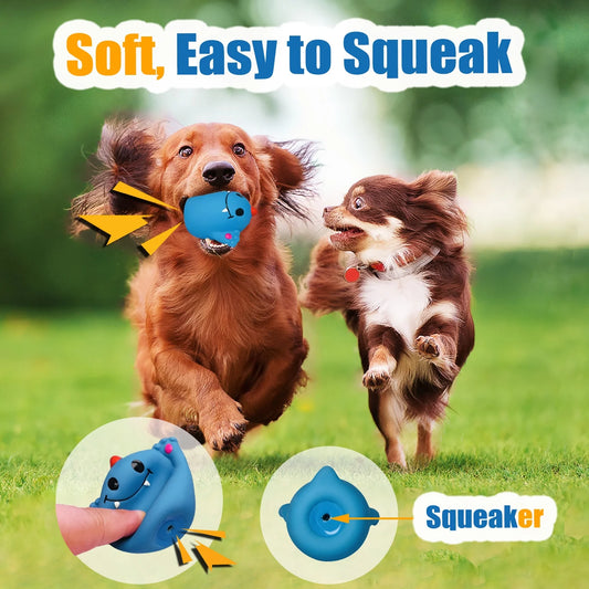 Latex Dog Squeaky Toys for Small Pets, Medium Dogs, Rubber Soft Squeaky Dog Balls 6Pcs