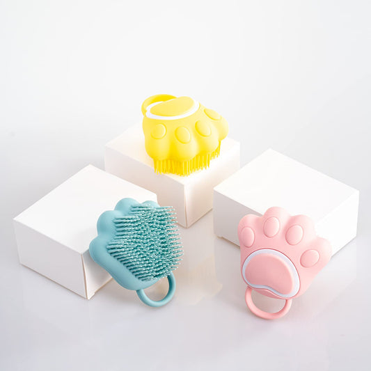 Cat Brush & Small Dog Brush for Shedding Short or Long Hair，Dog Combs for Grooming， Soft Silicone Pet Shampoo Brushes for Washing ，Cat Comb，Massaging Bathing Supplies for Puppy (Blue)