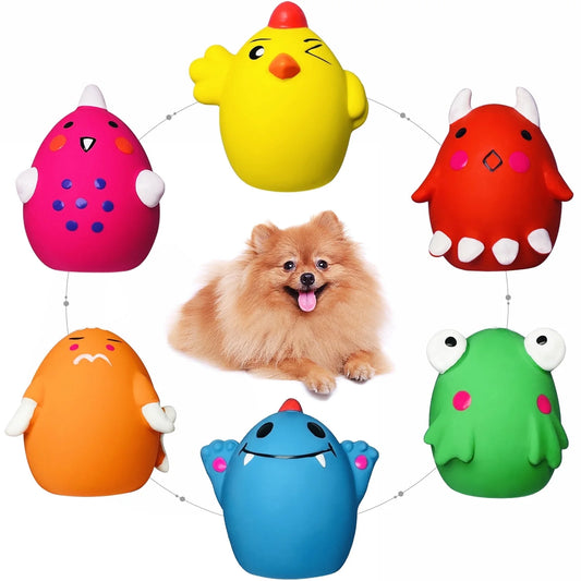Latex Dog Squeaky Toys for Small Pets, Medium Dogs, Rubber Soft Squeaky Dog Balls 6Pcs