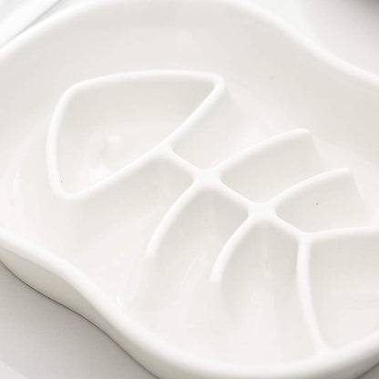 Slow Feeder Cat Bowl - Slow down Cat Food Dish for Healthy Eating - Fun Interactive Maze Design - Bloating Stop, anti Gulping, Improve Digestion - White
