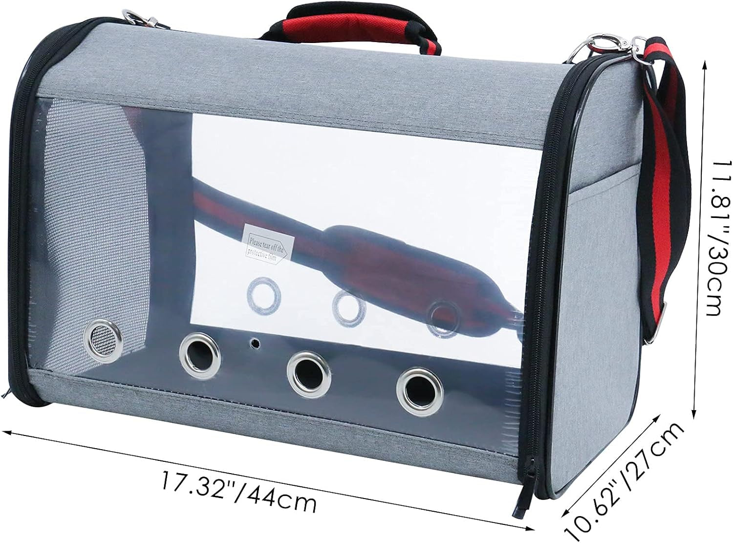 Bird Parrot Travel Carrier Lightweight Bird Travel Bag Transparent Breathable Bird Travel Cage Portable Travel Carrier for Small Bird and Parrot (Size Large, Blue)