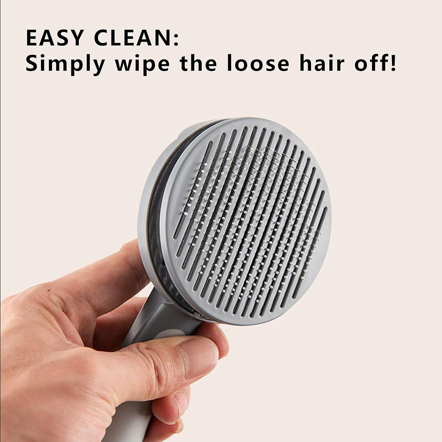 Self Cleaning Slicker Brushes for Dogs Cats Pet Grooming Brush Tool Gently Removes Loose Undercoat-Dog & Cat Will Love with This Grooming Brush (Grey)