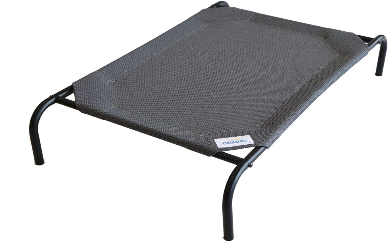 Original Elevated Dog Bed - Breathable Off-The-Ground Pet Bed with Cooling Fabric, Joint Relief & Moisture-Resistant Fabric, 100% Recyclable, Easy Clean, Gunmetal, Large
