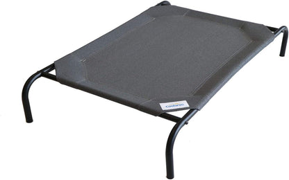 Original Elevated Dog Bed - Breathable Off-The-Ground Pet Bed with Cooling Fabric, Joint Relief & Moisture-Resistant Fabric, 100% Recyclable, Easy Clean, Gunmetal, Large