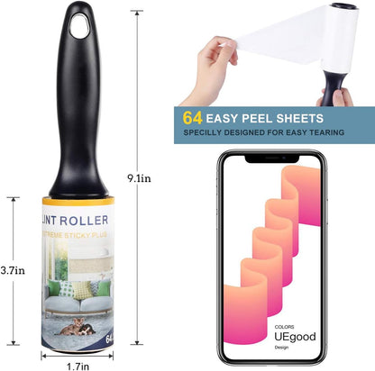 Lint Rollers for Pet Hair, Lint Remover Clothes Roller Extra Sticky Upgrade Portable Pet Roller Refill for Dog Cat Hair on Clothes, Pants,Car Seats,Carpet,Leather Chair