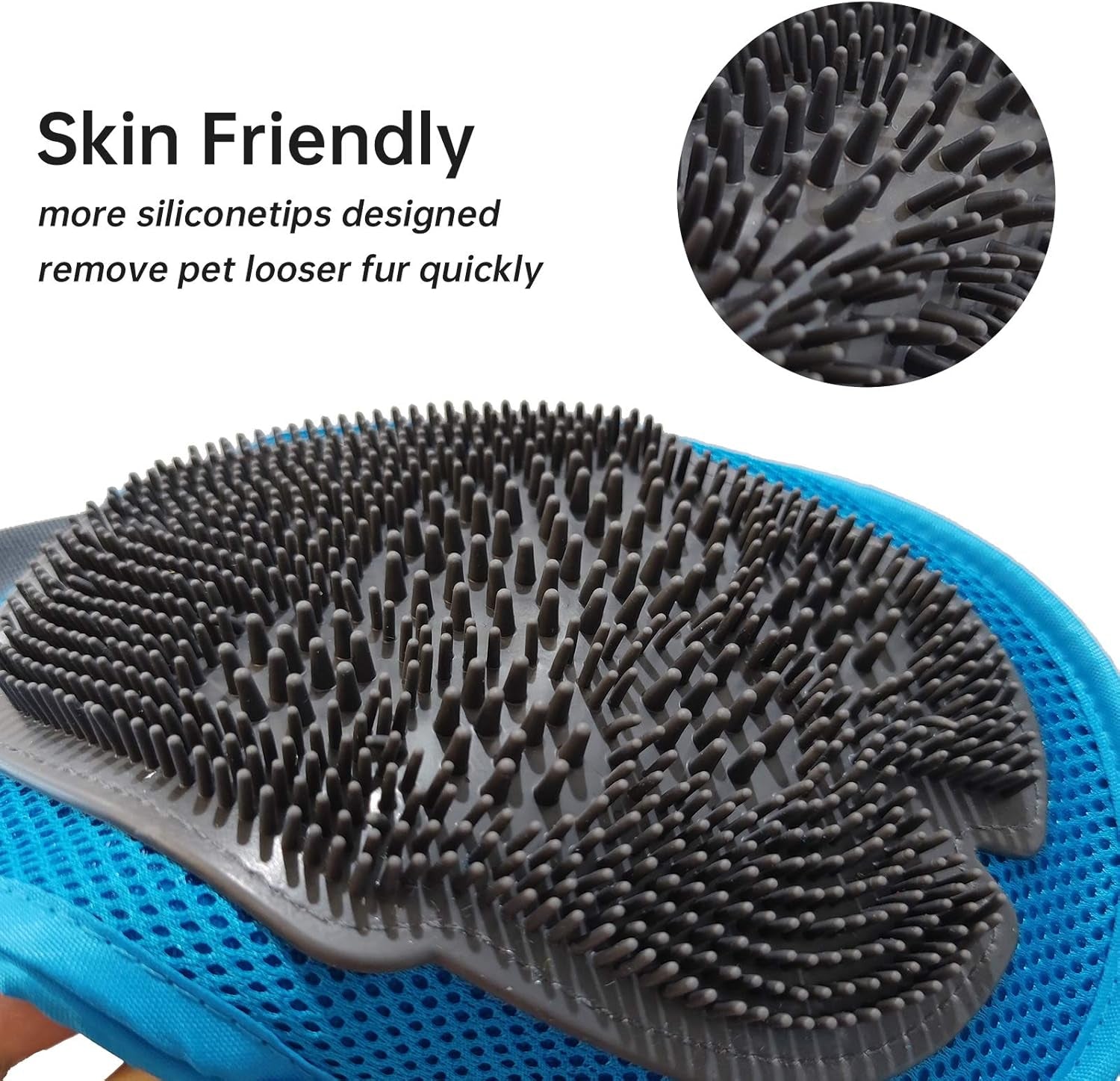 Pet Grooming Deshedding Glove Brush for Dogs Cats and Horses, Gentle Massage Remove Hair, 2 Pack with 1 Brush