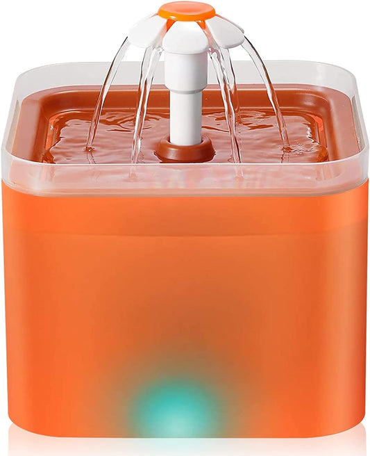 Automatic Cat Water Fountain with LED Light 67Oz/2.4L Quiet Flowing Pet Fountain for Cats Small Dogs Other Pets Hygienic Water Dispenser for Pets